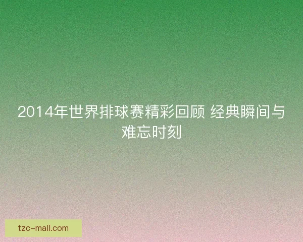 2014年世界排球赛精彩回顾 经典瞬间与难忘时刻