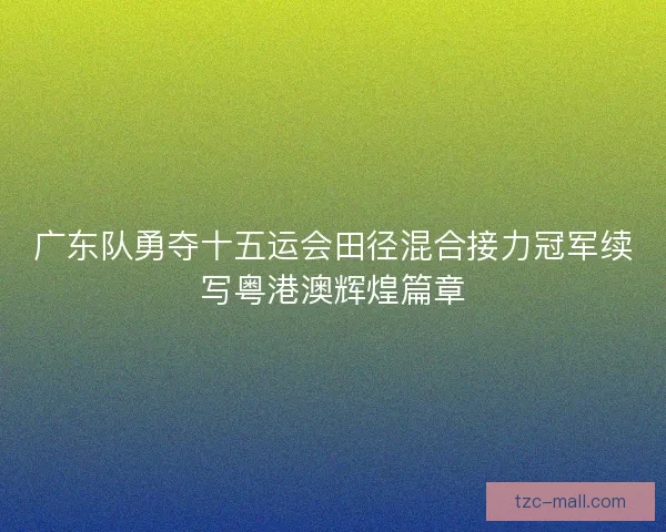 广东队勇夺十五运会田径混合接力冠军续写粤港澳辉煌篇章 广东队勇夺十五运会田径混合接力冠军续写粤港澳辉煌篇章